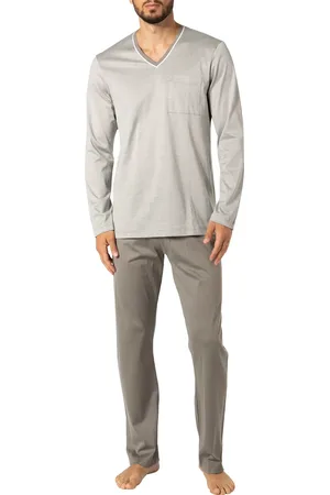 Novila Herren Pyjama Jersey-Baumwolle unifarben