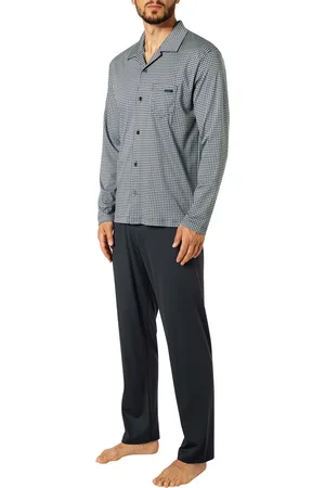 Calida Herren Pyjama Jersey-Baumwolle Gemustert Comfort Fit