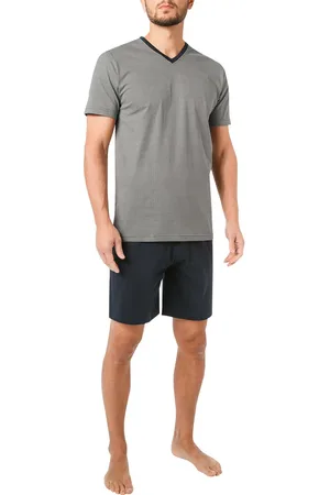 Bugatti Herren Pyjama Jersey-Baumwolle Gemustert
