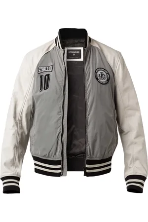 Strellson Herren Lederblouson uni mit Motiv
