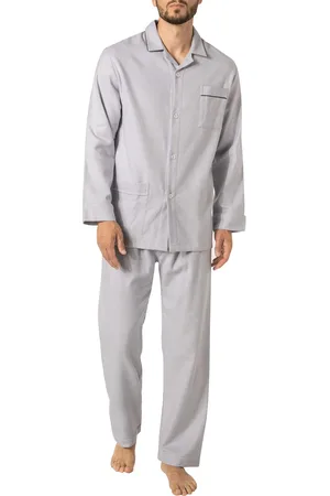 Novila Herren Pyjama Flanelle unifarben