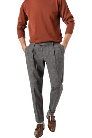 Hiltl Herren Bundfaltenhose meliert Slim Fit