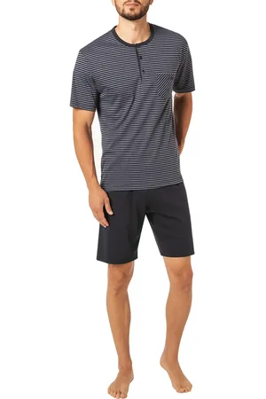 Calida Herren Pyjama Jersey-Baumwolle Gestreift Comfort Fit