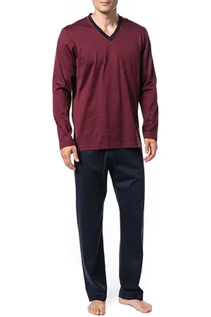 Novila Herren Pyjama Jersey-Baumwolle unifarben