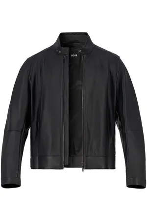 HUGO BOSS Herren Lederjacke unifarben