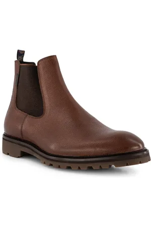Floris van Bommel Herren Chelsea Boots Leder geprägt