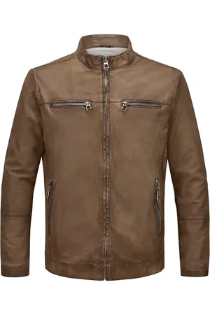 Milestone Herren Lederjacke unifarben