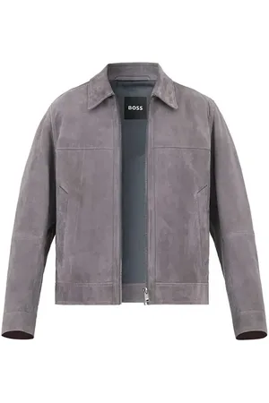 HUGO BOSS Herren Lederjacke unifarben
