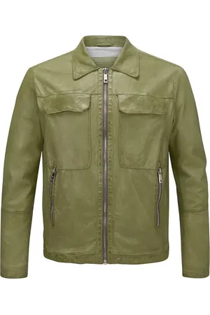 Milestone Herren Lederjacke unifarben