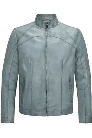 Milestone Herren Lederjacke uni mit Motiv