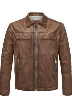 Milestone Herren Lederjacke unifarben