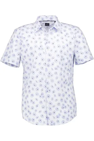 HUGO BOSS Herren Hemden geblümt Slim Fit