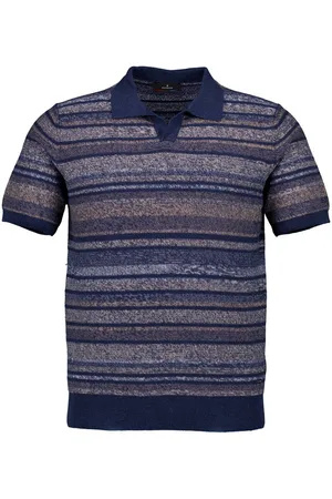 Ragman Herren Polo-Shirt gestreift