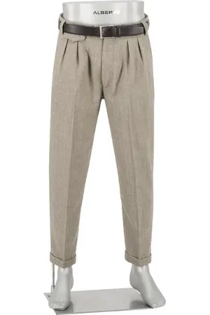 Alberto Herren Bundfaltenhose gemustert