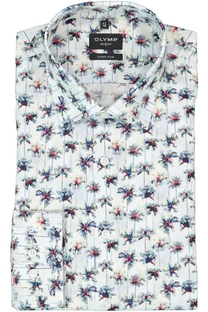 Olymp Herren Hemd geblümt Slim Fit