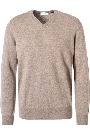 Gran Sasso Herren V-Pullover unifarben