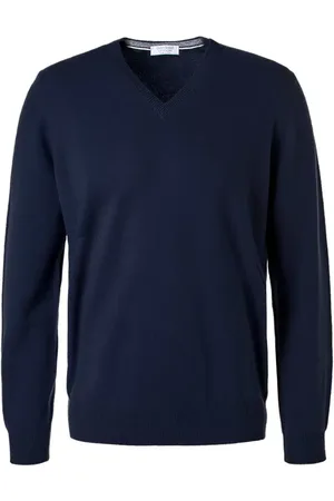 Gran Sasso Herren V-Pullover unifarben