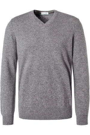 Gran Sasso Herren V-Pullover unifarben