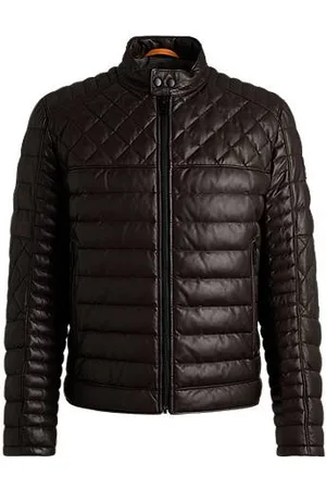 HUGO BOSS Jacke aus Nappaleder mit Stehkragen