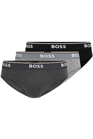 HUGO BOSS Dreier-Pack Slips aus Stretch-Baumwolle mit Logos am Bund