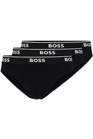 HUGO BOSS Dreier-Pack Slips aus Stretch-Baumwolle mit Logos am Bund