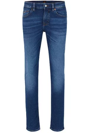 HUGO BOSS Herren Slim Jeans - Mittelblaue Slim-Fit Jeans aus komfortablem Stretch-Denim