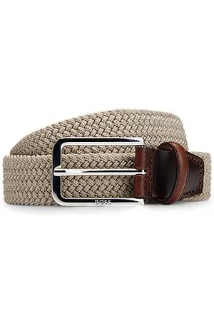 HUGO BOSS Webgürtel mit Leder-Details