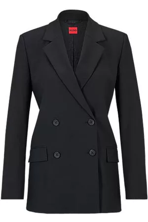 HUGO BOSS Zweireihiger Relaxed-Fit Blazer aus Stretch-Gewebe