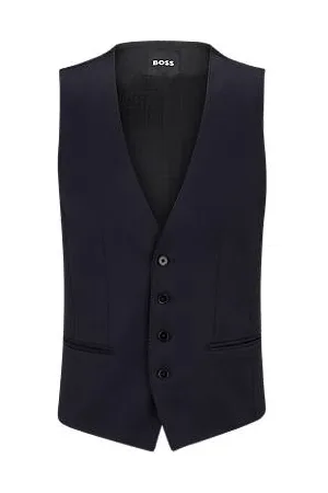 HUGO BOSS Slim-Fit Weste aus Schurwoll-Serge