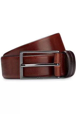 HUGO BOSS Gürtel aus pflanzlich gegerbtem Leder mit Metall-Details