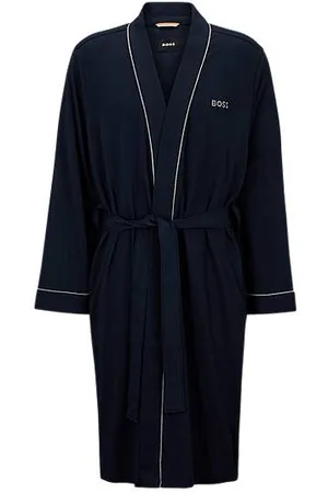 HUGO BOSS Morgenmantel aus Baumwoll-Jersey mit Logo-Stickerei