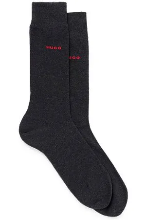 HUGO BOSS Mittelhohe Socken aus elastischem Baumwoll-Mix im Zweier-Pack