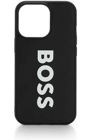 HUGO BOSS Lederbezogene iPhone-13-Pro-Hülle mit Kontrast-Logo