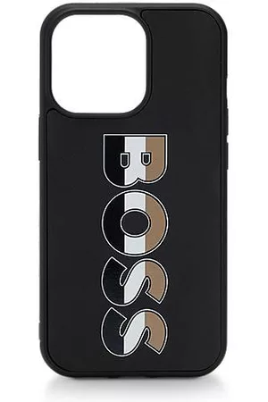 HUGO BOSS Lederbezogene iPhone-13-Pro-Hülle mit Signature-Streifen-Logo