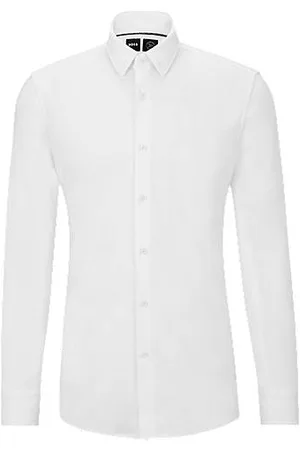 HUGO BOSS Slim-Fit Hemd aus Baumwoll-Jersey mit Performance-Stretch