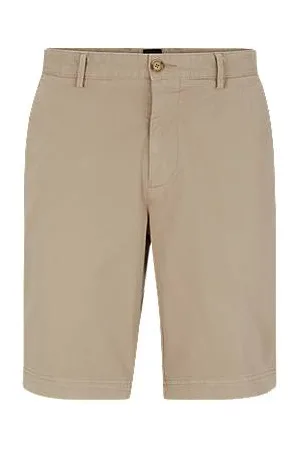 HUGO BOSS Slim-Fit Shorts aus elastischer Baumwoll-Gabardine