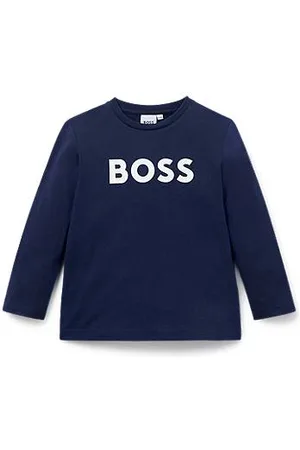 HUGO BOSS Kids-Longsleeve aus Baumwolle mit Kontrast-Logo
