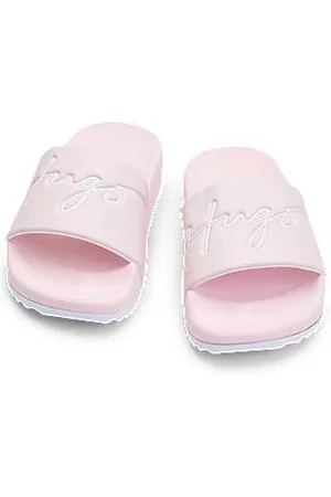 HUGO BOSS Mädchen Clogs & Pantoletten - Leichte Kids-Slides mit handgeschriebenem Logo auf dem Riemen