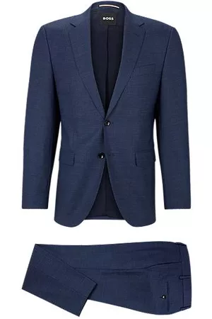 HUGO BOSS Herren Anzüge - Regular-Fit Anzug aus fein gemustertem Woll-Mix