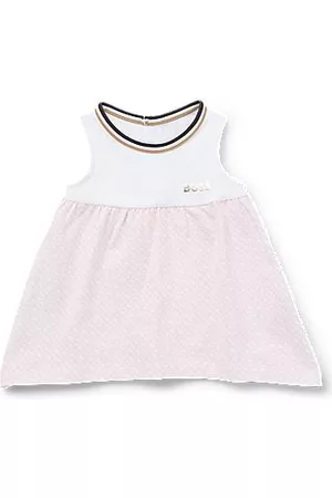 HUGO BOSS Mädchen Bedruckte Röcke - Baby-Kleid aus Stretch-Baumwolle mit Monogramm-Muster auf dem Rock