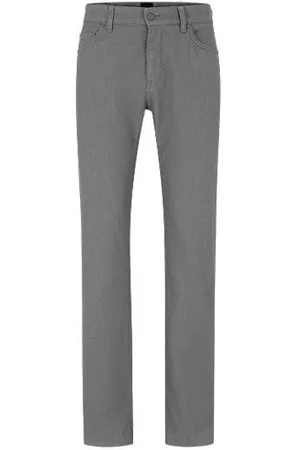 HUGO BOSS Herren Straight Jeans - Regular-Fit Jeans aus knitterfreiem Denim