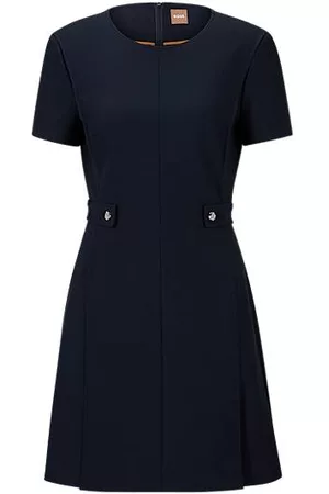 HUGO BOSS Damen Freizeitkleider - Kurzarm-Kleid mit partiellem Gürtel-Detail