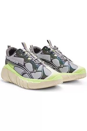 HUGO BOSS Herren Sneakers - Sneakers aus verschiedenen Materialien mit reflektierenden dekorativen Wellen