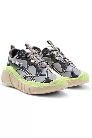 HUGO BOSS Damen Sneakers - Sneakers mit markanter Sohle und dekorativen reflektierenden Wellen
