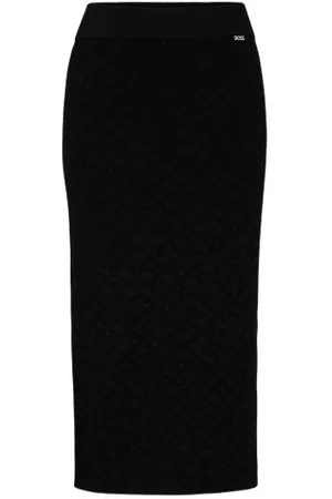 HUGO BOSS Schlauchrock aus gestricktem Jacquard