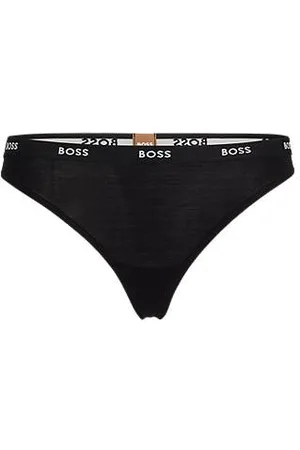 HUGO BOSS String aus Stretch-Jersey mit Logo am niedrigen Bund