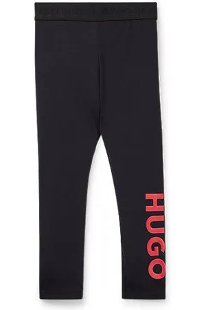 HUGO BOSS Kids-Leggings aus Stretch-Gewebe mit vertikalem Logo-Print