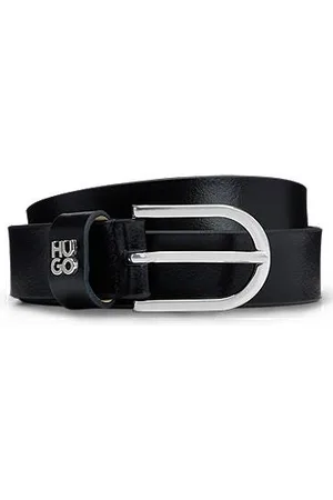 HUGO BOSS Gürtel aus italienischem Leder mit Stack-Logo aus Metall