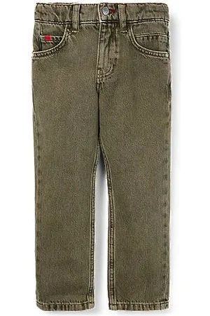 HUGO BOSS Regular-Fit Kids-Jeans aus grün gefärbtem Denim