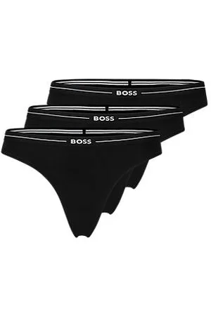 HUGO BOSS Dreier-Pack Strings aus Stretch-Baumwolle mit Logo-Bund